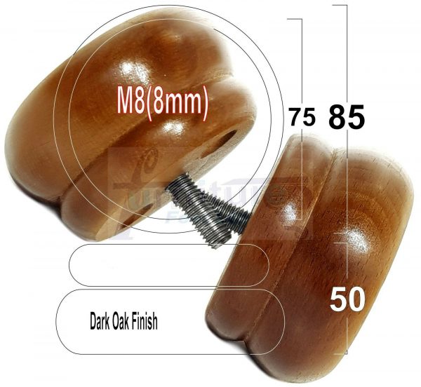 4x SOLID WOODEN FURNITURE LEGS M8(8mm) CHAIR REPLACEMENT BUN FEET 50mm HIGH - Image 16