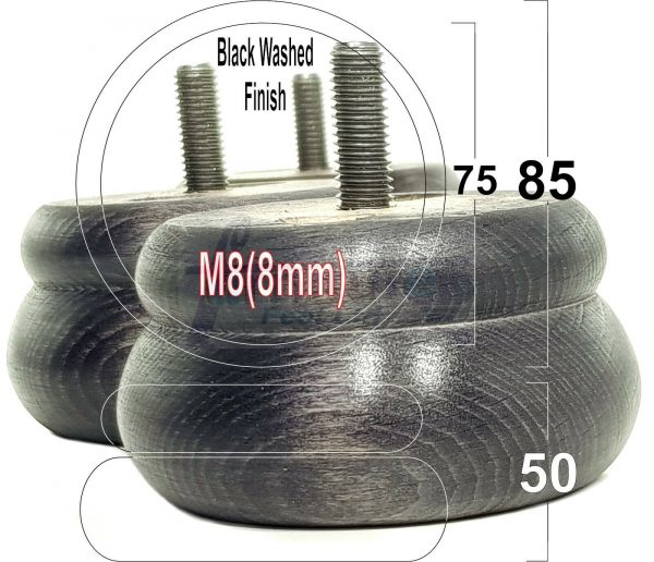 4x SOLID WOODEN FURNITURE LEGS M8(8mm) CHAIR REPLACEMENT BUN FEET 50mm HIGH - Image 15