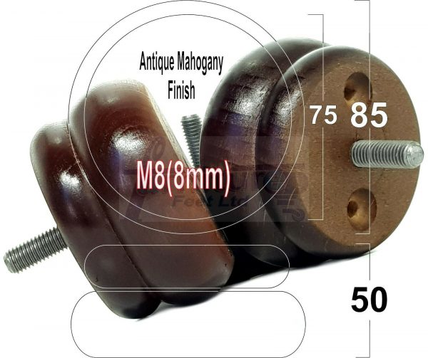 4x SOLID WOODEN FURNITURE LEGS M8(8mm) CHAIR REPLACEMENT BUN FEET 50mm HIGH - Image 36