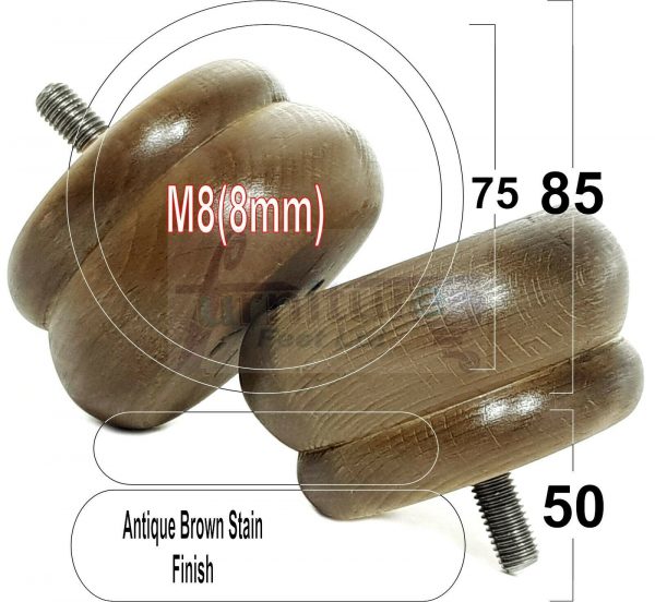 4x SOLID WOODEN FURNITURE LEGS M8(8mm) CHAIR REPLACEMENT BUN FEET 50mm HIGH - Image 13