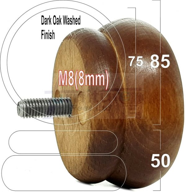 4x SOLID WOODEN FURNITURE LEGS M8(8mm) CHAIR REPLACEMENT BUN FEET 50mm HIGH - Image 17
