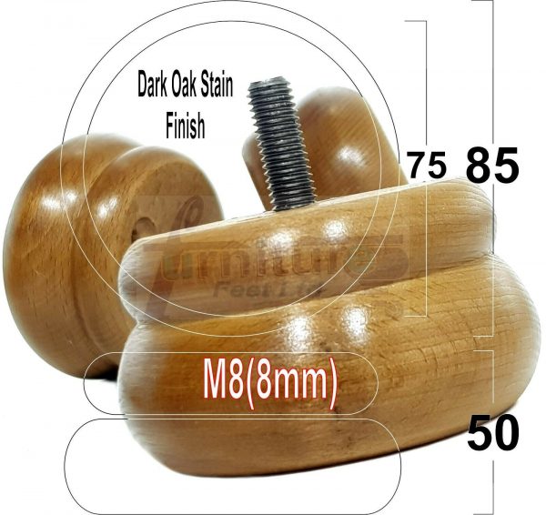 4x SOLID WOODEN FURNITURE LEGS M8(8mm) CHAIR REPLACEMENT BUN FEET 50mm HIGH - Image 30