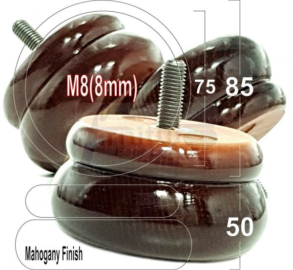 4x SOLID WOODEN FURNITURE LEGS M8(8mm) CHAIR REPLACEMENT BUN FEET 50mm HIGH - Image 22