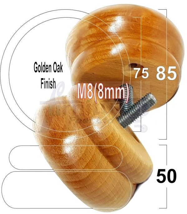 4x SOLID WOODEN FURNITURE LEGS M8(8mm) CHAIR REPLACEMENT BUN FEET 50mm HIGH - Image 20