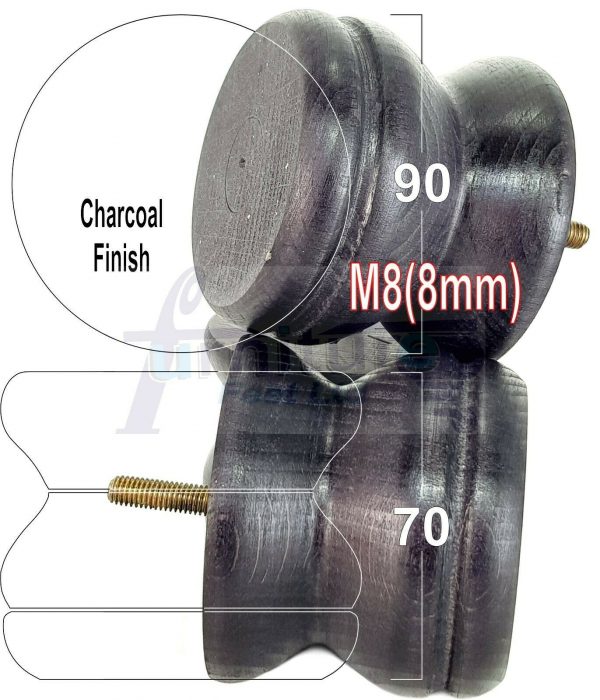 4x SOLID WOODEN FURNITURE LEGS M8(8mm) CHAIR REPLACEMENT BUN FEET 70mm HIGH - Image 37