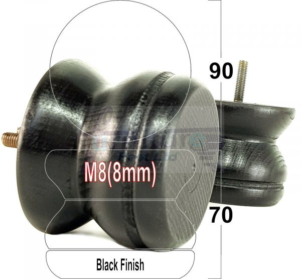 4x SOLID WOODEN FURNITURE LEGS M8(8mm) CHAIR REPLACEMENT BUN FEET 70mm HIGH - Image 13