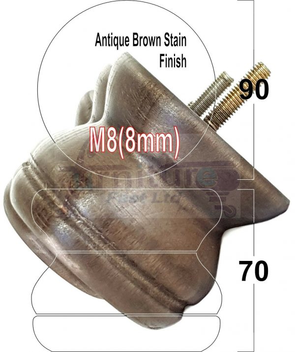 4x SOLID WOODEN FURNITURE LEGS M8(8mm) CHAIR REPLACEMENT BUN FEET 70mm HIGH - Image 12