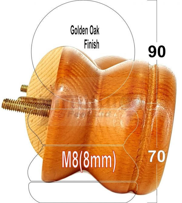 4x SOLID WOODEN FURNITURE LEGS M8(8mm) CHAIR REPLACEMENT BUN FEET 70mm HIGH - Image 19