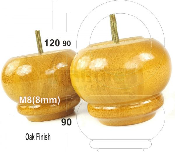 4x SOLID WOODEN FURNITURE LEGS M8(8mm) CHAIR REPLACEMENT BUN FEET 90mm HIGH - Image 23