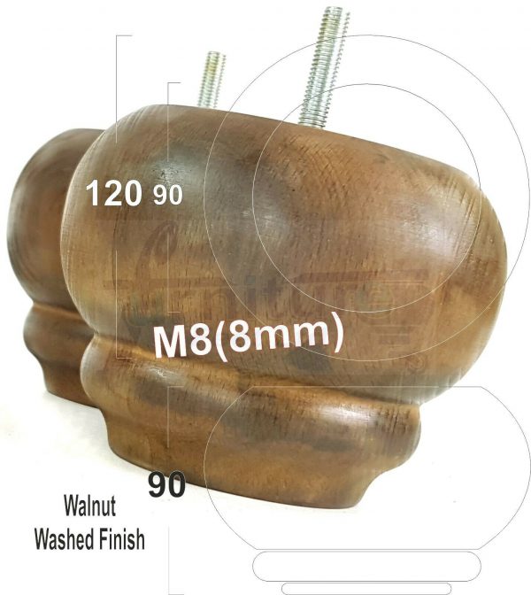 4x SOLID WOODEN FURNITURE LEGS M8(8mm) CHAIR REPLACEMENT BUN FEET 90mm HIGH - Image 14