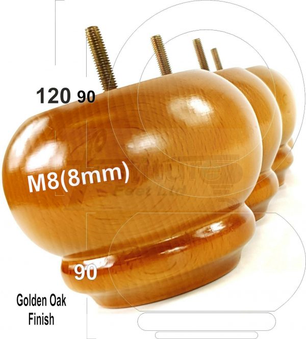 4x SOLID WOODEN FURNITURE LEGS M8(8mm) CHAIR REPLACEMENT BUN FEET 90mm HIGH - Image 16
