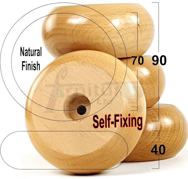 4x SOLID WOODEN REPLACEMENT FURNITURE CHAIR LEGS SOFAFEET 40mm HIGH (SELF-FIX) - Image 7