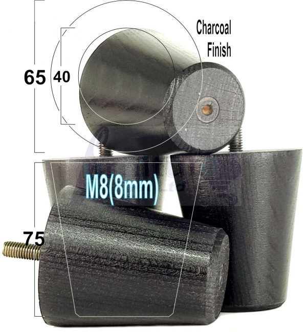 4x SOLID WOODEN SOFA LEGS 75mm High CHAIR FURNITURE REPLACEMENT FEET M8(8mm) - Image 38