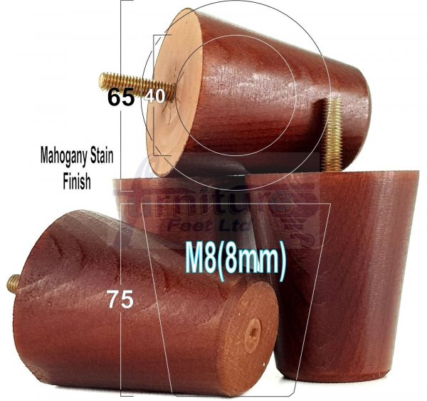 4x SOLID WOODEN SOFA LEGS 75mm High CHAIR FURNITURE REPLACEMENT FEET M8(8mm) - Image 24