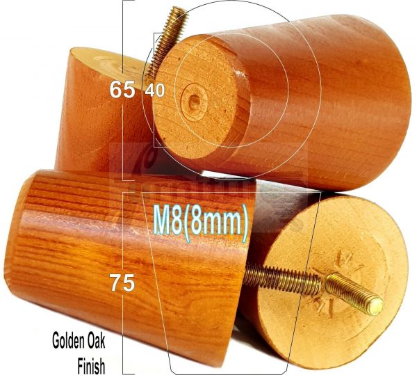 4x SOLID WOODEN SOFA LEGS 75mm High CHAIR FURNITURE REPLACEMENT FEET M8(8mm) - Image 19