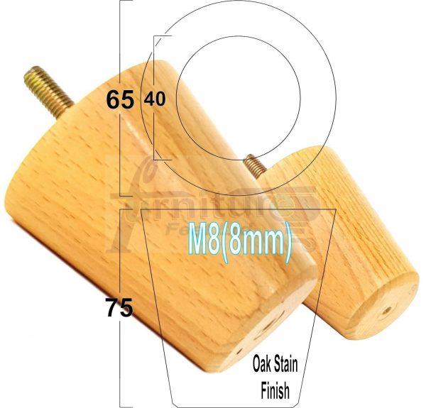 4x SOLID WOODEN SOFA LEGS 75mm High CHAIR FURNITURE REPLACEMENT FEET M8(8mm) - Image 29