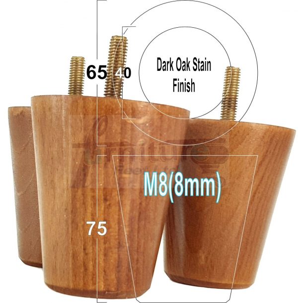 4x SOLID WOODEN SOFA LEGS 75mm High CHAIR FURNITURE REPLACEMENT FEET M8(8mm) - Image 17