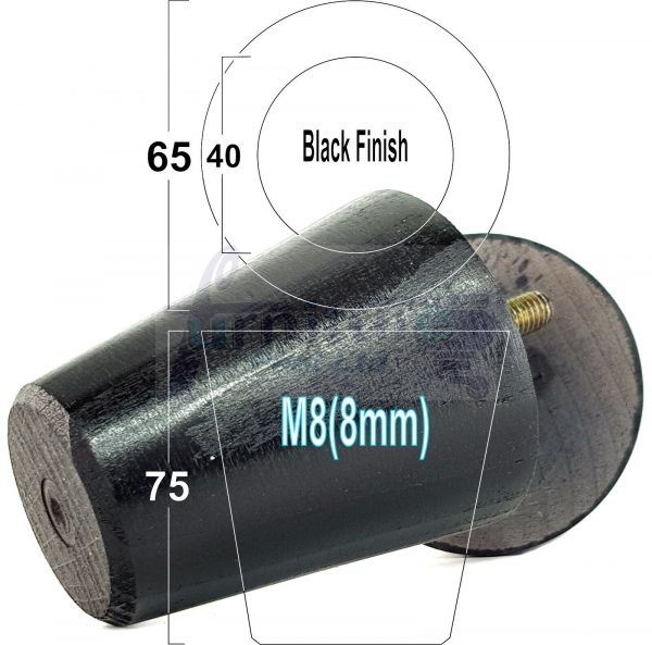 4x SOLID WOODEN SOFA LEGS 75mm High CHAIR FURNITURE REPLACEMENT FEET M8(8mm) - Image 13