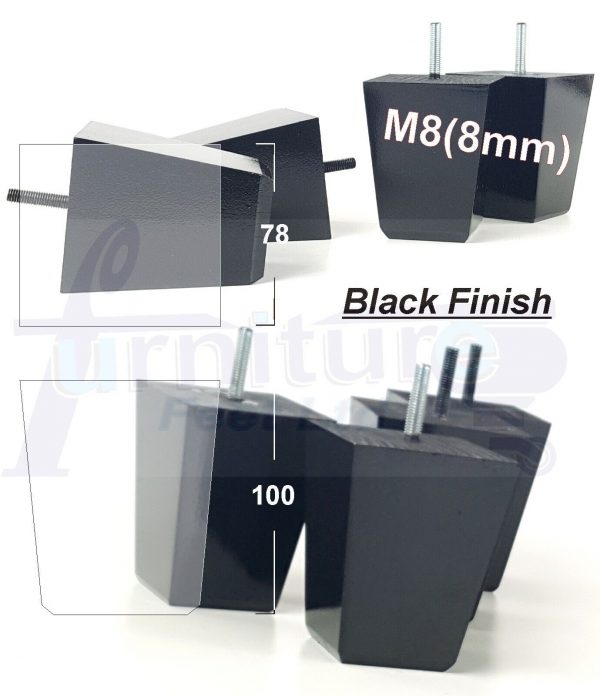 4x Sofa Furniture Legs Soild Wood Chair Feet M8 for Settees Footstool 100mm High - Image 9