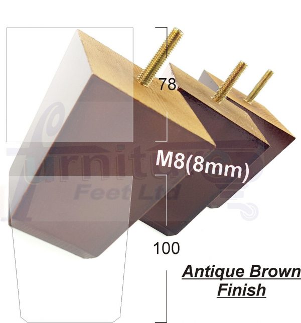 4x Sofa Furniture Legs Soild Wood Chair Feet M8 for Settees Footstool 100mm High - Image 8