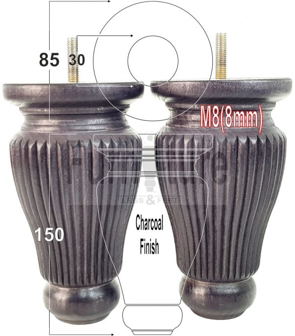 4x Soild Wood Furniture Legs M8 Chair Sofa Settee Replacement Feet 150mm High - Image 30