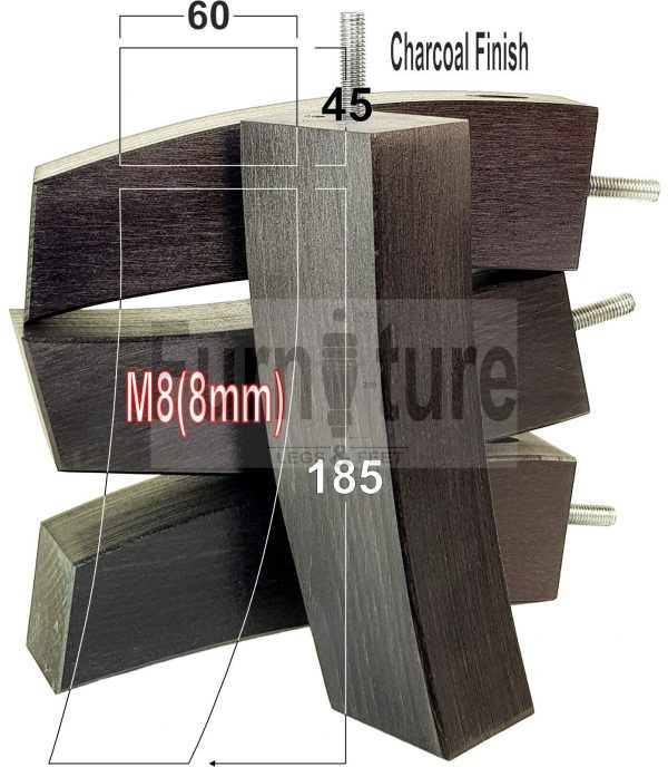 4x Solid Wood Curved Feet Furniture Sofa Legs 185mm High for Chairs, Settees M8 - Image 38