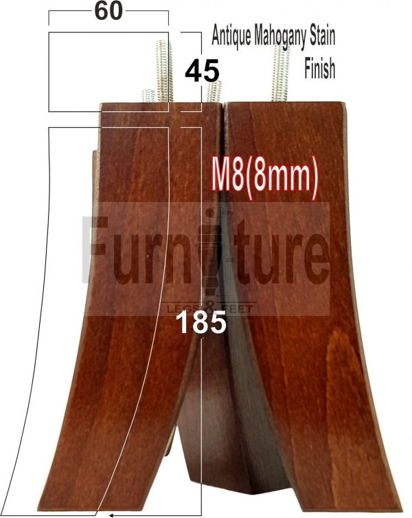 4x Solid Wood Curved Feet Furniture Sofa Legs 185mm High for Chairs, Settees M8 - Image 37