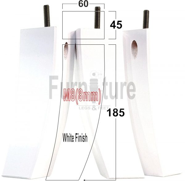 4x Solid Wood Curved Feet Furniture Sofa Legs 185mm High for Chairs, Settees M8 - Image 30