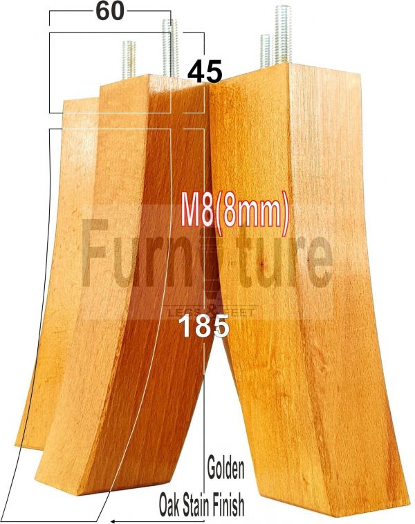 4x Solid Wood Curved Feet Furniture Sofa Legs 185mm High for Chairs, Settees M8 - Image 32