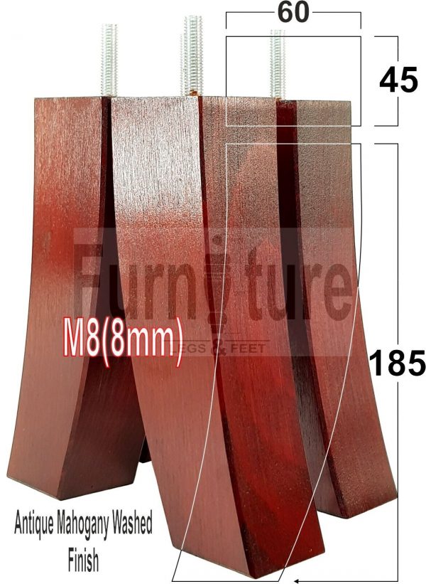 4x Solid Wood Curved Feet Furniture Sofa Legs 185mm High for Chairs, Settees M8 - Image 39