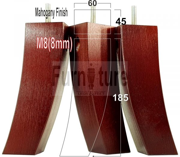 4x Solid Wood Curved Feet Furniture Sofa Legs 185mm High for Chairs, Settees M8 - Image 21