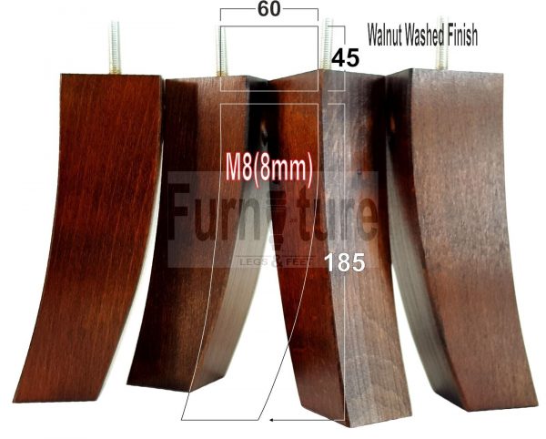 4x Solid Wood Curved Feet Furniture Sofa Legs 185mm High for Chairs, Settees M8 - Image 19