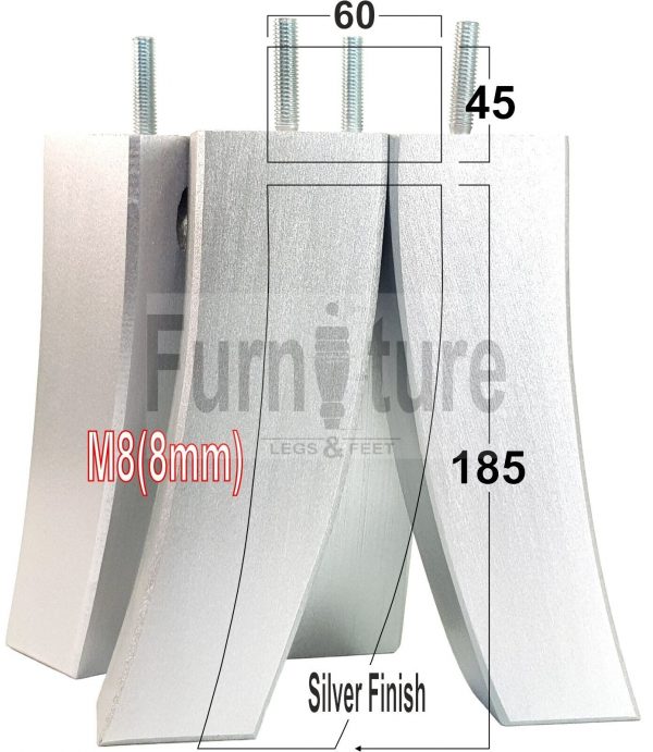 4x Solid Wood Curved Feet Furniture Sofa Legs 185mm High for Chairs, Settees M8 - Image 27