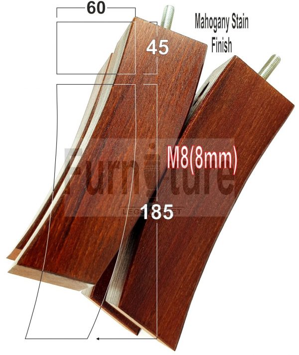 4x Solid Wood Curved Feet Furniture Sofa Legs 185mm High for Chairs, Settees M8 - Image 33