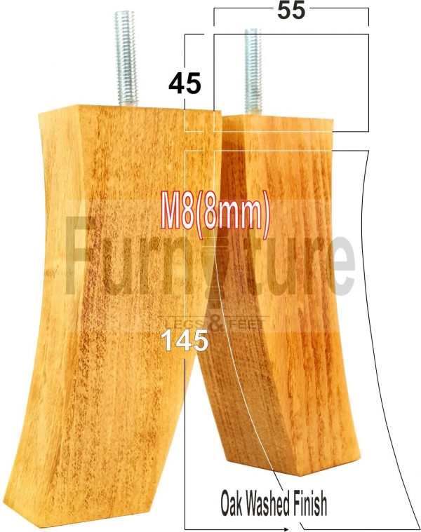 4x Solid Wood Curved Furniture Sofa, Couch Legs M8 Chair, Settee Feet 145mm High - Image 24