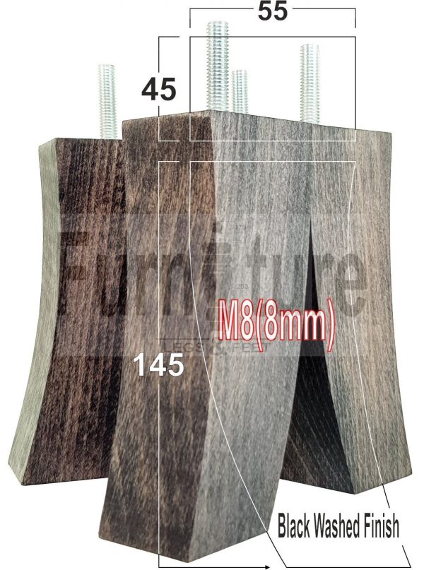 4x Solid Wood Curved Furniture Sofa, Couch Legs M8 Chair, Settee Feet 145mm High - Image 15