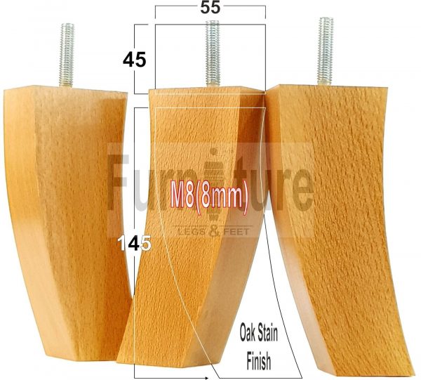 4x Solid Wood Curved Furniture Sofa, Couch Legs M8 Chair, Settee Feet 145mm High - Image 34