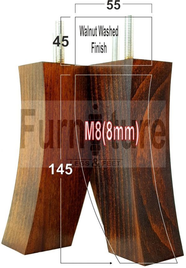 4x Solid Wood Curved Furniture Sofa, Couch Legs M8 Chair, Settee Feet 145mm High - Image 18