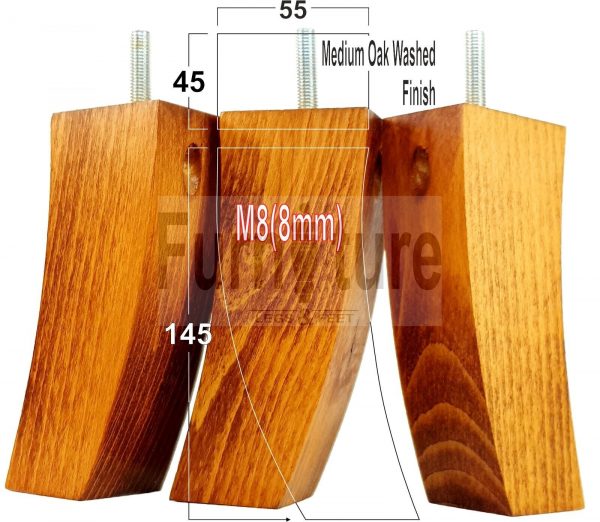 4x Solid Wood Curved Furniture Sofa, Couch Legs M8 Chair, Settee Feet 145mm High - Image 21
