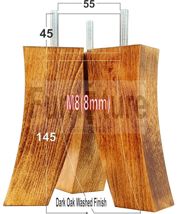 4x Solid Wood Curved Furniture Sofa, Couch Legs M8 Chair, Settee Feet 145mm High - Image 17
