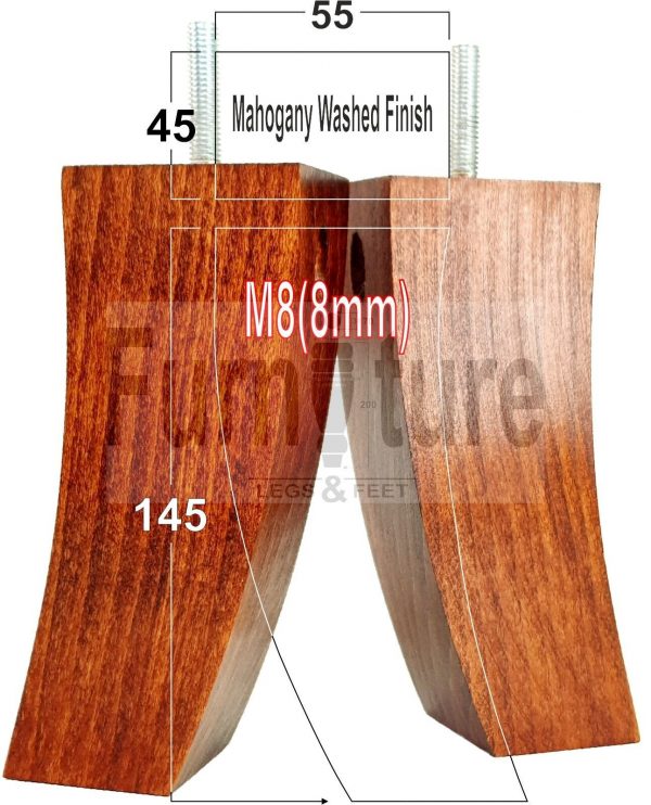 4x Solid Wood Curved Furniture Sofa, Couch Legs M8 Chair, Settee Feet 145mm High - Image 33