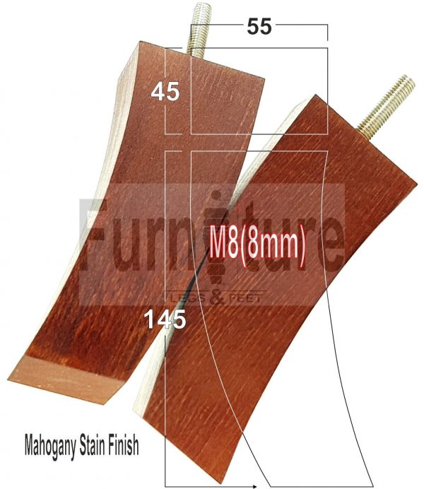 4x Solid Wood Curved Furniture Sofa, Couch Legs M8 Chair, Settee Feet 145mm High - Image 32