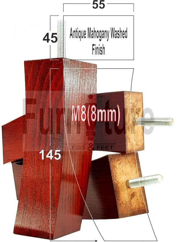 4x Solid Wood Curved Furniture Sofa, Couch Legs M8 Chair, Settee Feet 145mm High - Image 38