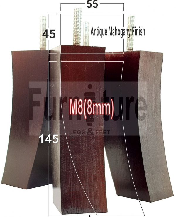 4x Solid Wood Curved Furniture Sofa, Couch Legs M8 Chair, Settee Feet 145mm High - Image 35