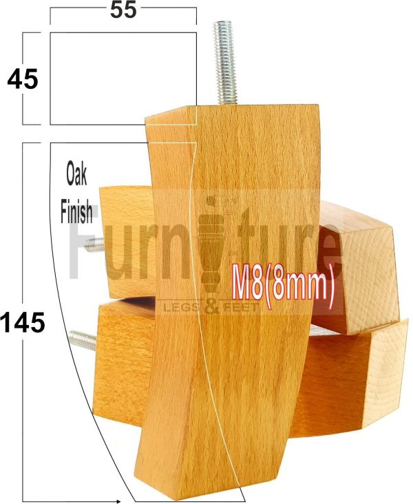 4x Solid Wood Curved Furniture Sofa, Couch Legs M8 Chair, Settee Feet 145mm High - Image 23