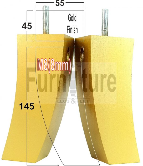 4x Solid Wood Curved Furniture Sofa, Couch Legs M8 Chair, Settee Feet 145mm High - Image 30