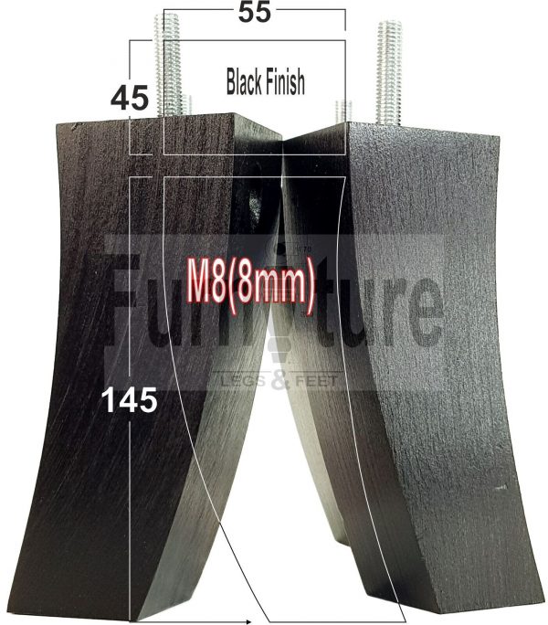 4x Solid Wood Curved Furniture Sofa, Couch Legs M8 Chair, Settee Feet 145mm High - Image 14