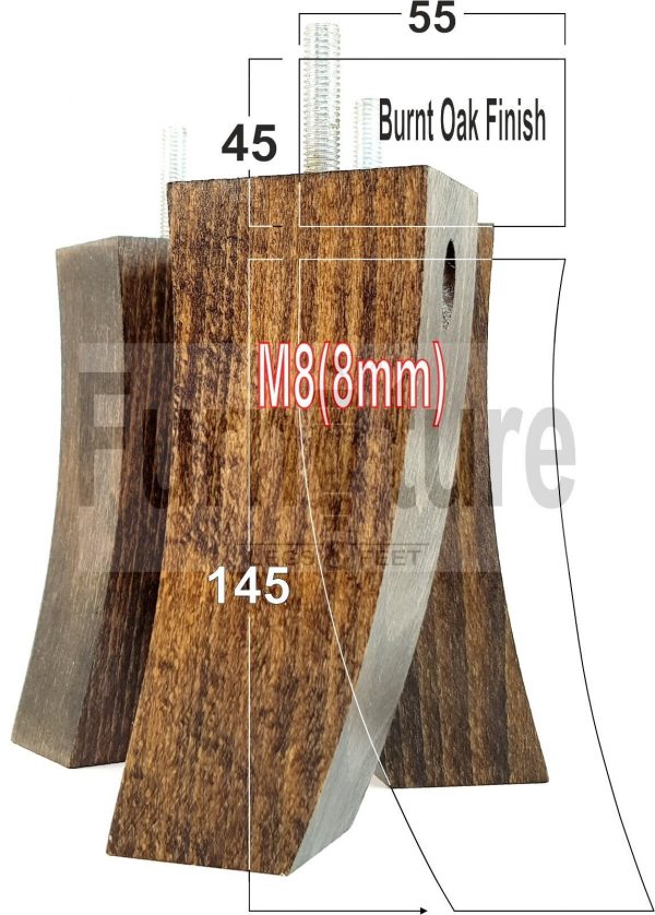 4x Solid Wood Curved Furniture Sofa, Couch Legs M8 Chair, Settee Feet 145mm High - Image 39