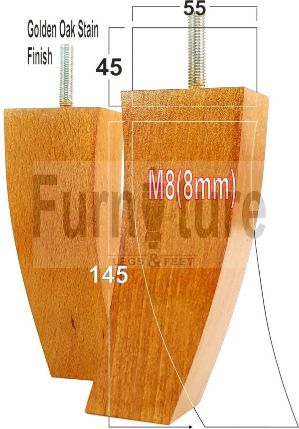 4x Solid Wood Curved Furniture Sofa, Couch Legs M8 Chair, Settee Feet 145mm High - Image 31