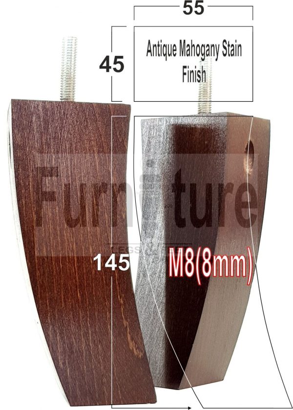 4x Solid Wood Curved Furniture Sofa, Couch Legs M8 Chair, Settee Feet 145mm High - Image 36